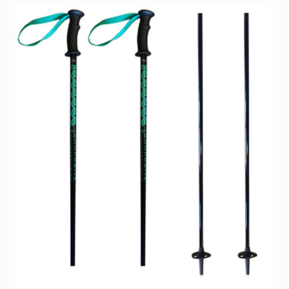 K2 Composite Power Ski Poles Ski Skiing Pole w/Tab Grip Black Green 34" 85cm NEW